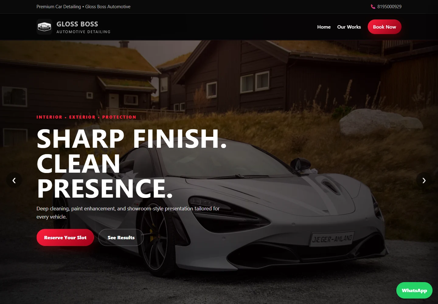 Gloss Boss — Actual website capture · September 2026